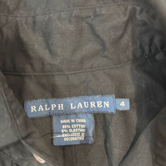 Ralph lauren women’s black cotton dress shirt size 4 - Picture 3 of 6